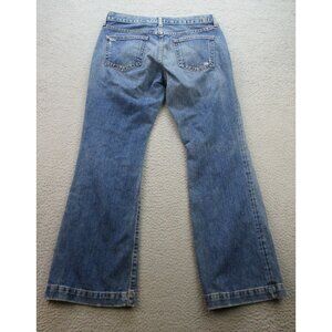 Y2K Flare Leg Trouser Blue Denim Jeans Size 8 GAP USA Made Low Rise Pants